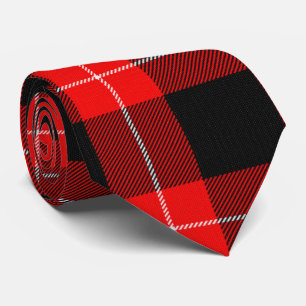 Gravata Padrão de tartan vermelho e preto