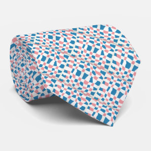 Gravata Padrão de tecelagem rosa e azul