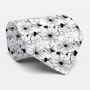 Gravata Padrão de Teia de Aranha de Halloween