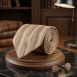 Gravata Padrão de Textura de Grão de Madeira Leve Moderno 