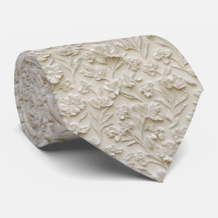 Gravata Padrão de Textura Floral Em relevo