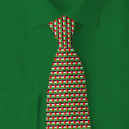 Gravata Padrão de Tijolo da Bandeira da Palestina