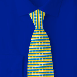 Gravata Padrão de Tijolo da Bandeira da Ucrânia