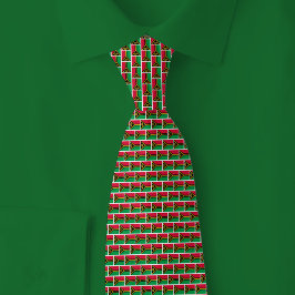 Gravata Padrão de Tijolo da Bandeira de Vanuatu