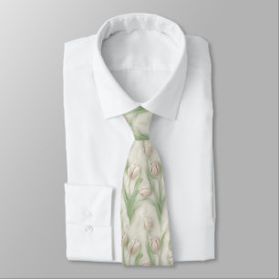Gravata Padrão de Tulipa - Design Floral Elegante