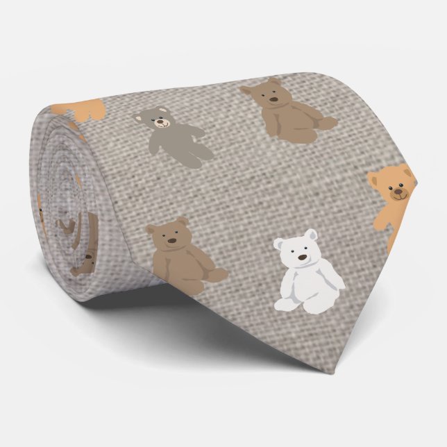 Gravata Padrão de Urso Bonito (Rolled)