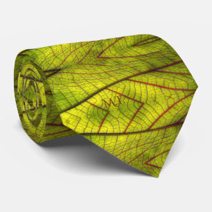 Gravata Padrão de Veias Folha de verde limão Inspirado na