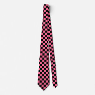 Gravata Padrão de Verificação Preto-Rosa