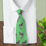 Gravata Padrão de Vida Selvagem Moderno da Na moda Zebras<br><div class="desc">Uma gravata moderna e na moda,  de cor verde-clara,  com padrão de zebras. Ideal para fãs e amantes de os animais da vida selvagem,  esta gravata adicionará um pop de cor ao seu guarda-roupa.</div>