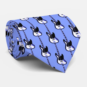 Gravata Padrão de Violão Elétrico em Azul