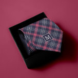 Gravata Padrão de Xadrez azul e vermelho monograma<br><div class="desc">Padrão de Xadrez Azul e Vermelho Monograma design.</div>