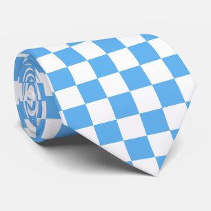 Gravata Padrão de xadrez branco azul