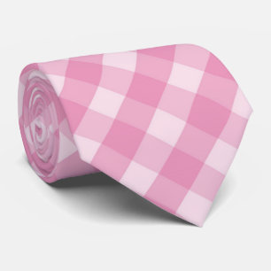 Gravata Padrão de xadrez cor-de-rosa