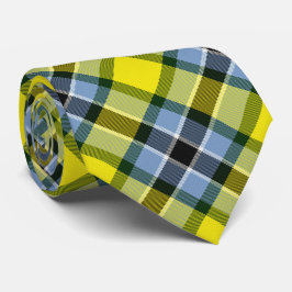Gravata Padrão de Xadrez do Tartan Azul e Amarelo moderno
