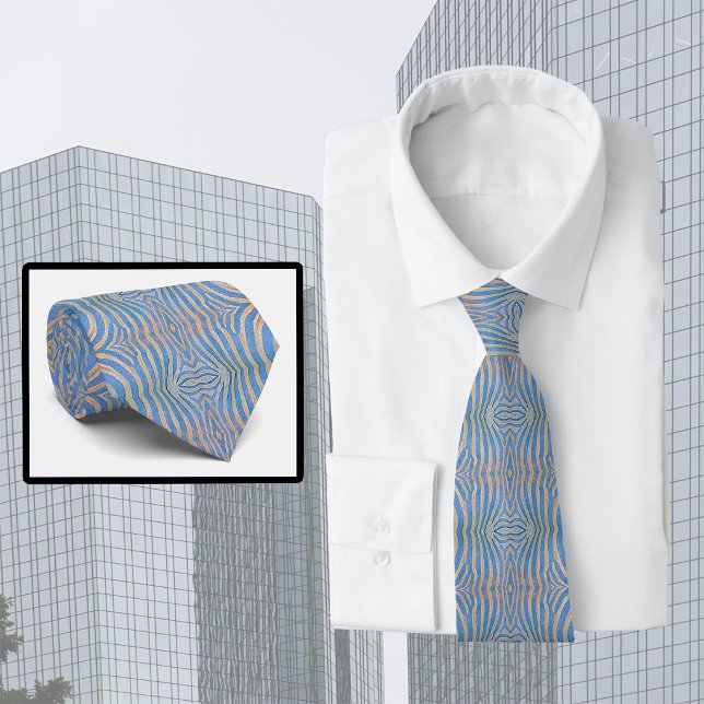 Gravata Padrão de zebra texturizado, simétrico em azul e d (Criador carregado)