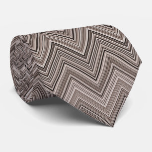 Gravata Padrão de Zigzag castanho claro