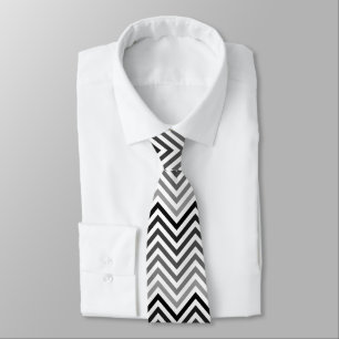 Gravata Padrão design gráfico preto e branco Zigzag