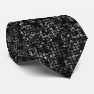 Gravata Padrão Disco Clássico Preto Branco