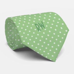 Gravata Padrão do Bolinhas com Monograma (Verde da Casa d