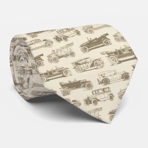 Gravata Padrão do Carro vintage Cream Beige do Antigo Temp