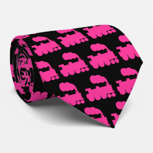Gravata Padrão do comboio a vapor - Rosa quente a preto