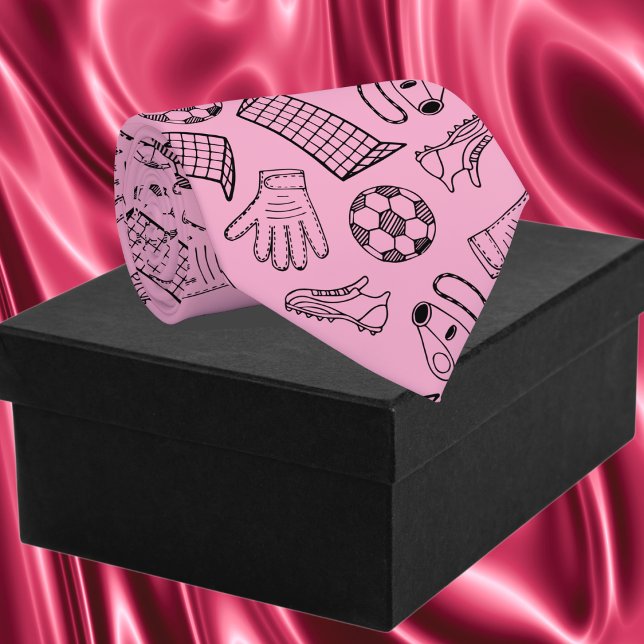 Gravata Padrão do equipamento de futebol rosa (Pink Soccer Equipment Pattern Neck Tie)