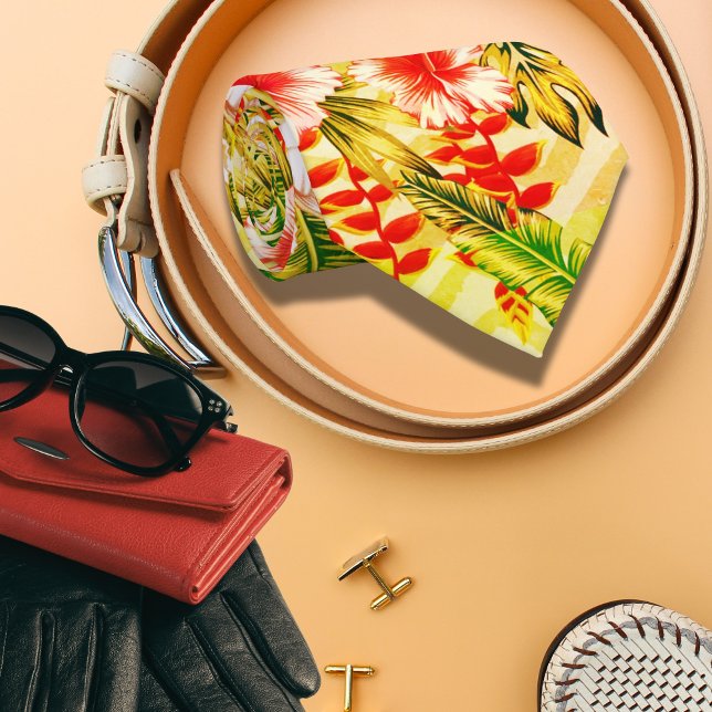 Gravata Padrão do Havaí Floral Amarelo Tropical (Criador carregado)