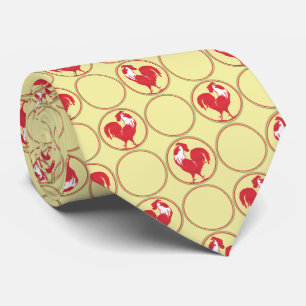 Gravata Padrão do Medalhão Vermelho no Amarelo