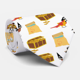 Gravata Padrão do Tema do Testo do Tesouro de Nave Pirata