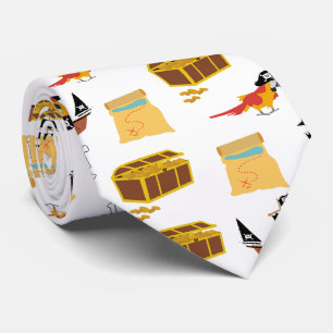 Gravata Padrão do Tema do Testo do Tesouro de Nave Pirata