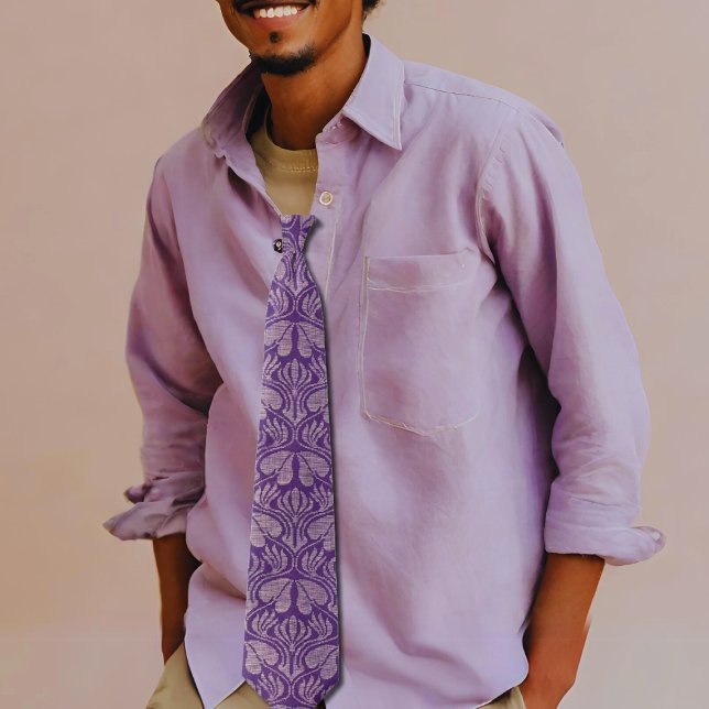 Gravata Padrão dos bordados coptas - Folhas roxas (Criador carregado)