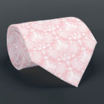 Gravata Padrão dos damascos florais cor-de-rosa branco e p<br><div class="desc">Padrões florais de vintage floral branco elegante em um fundo personalizado rosa pálido.</div>