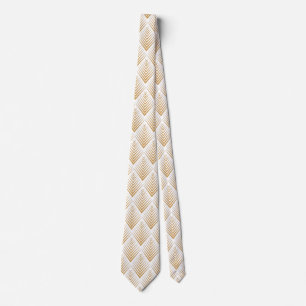 Gravata Padrão Dourado das flores do ventilador de Deco de