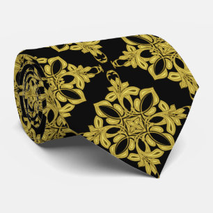 Gravata Padrão Dourado negro e falho masculino