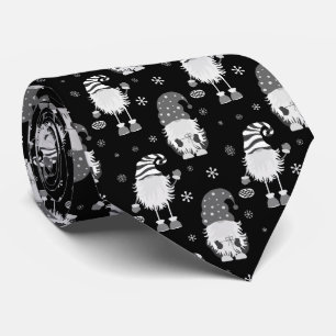 Gravata padrão escandinavo de Natal preto contínuo