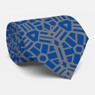 Gravata Padrão exclusivo azul profundo e prata