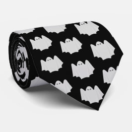 Gravata Padrão fantasma bonito, preto e branco Halloween