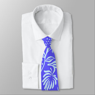 Gravata Padrão floral azul brilhante-lilás