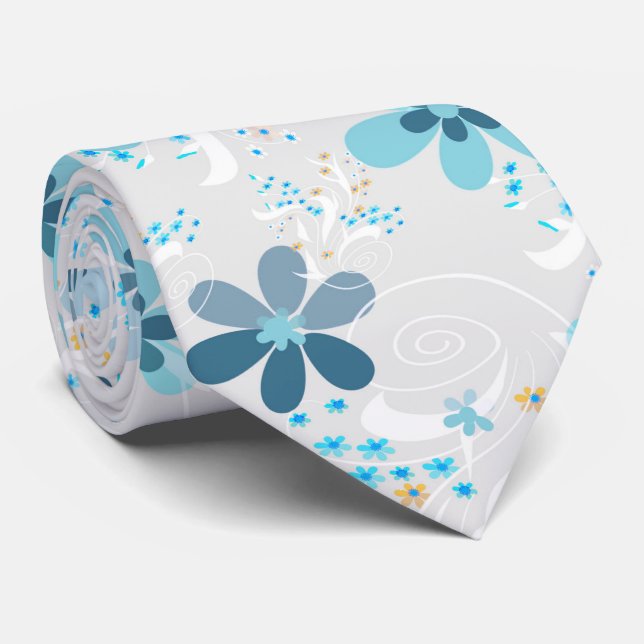 Gravata Padrão floral bonito, flores, padrão floral (Rolled)