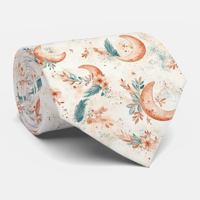 Gravata Padrão Floral Celestial (4) (Rolled)