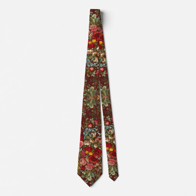 Gravata Padrão Floral Chintz Vintage  (Frente)
