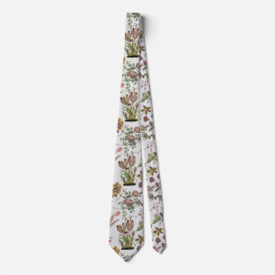 Gravata Padrão floral de aquarela vítrea 2508.Lgrey BG
