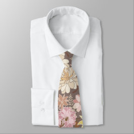 Gravata Padrão Floral de Asfalto Boho Rústico