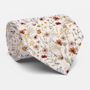 Gravata Padrão Floral de Boho de Watercolor