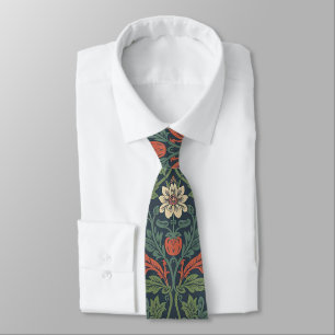 Gravata Padrão Floral de Morango Elegante de William Morri