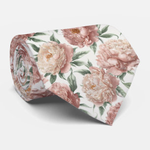 Gravata Padrão Floral de Peônia Elegante