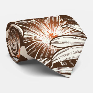 Gravata Padrão Floral de Vintage de Aquarela Descrito