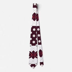 Gravata Padrão Floral Elegante com Lótus e Flor