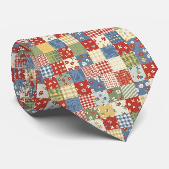 Gravata Padrão Floral Grandmillennial (Rolled)