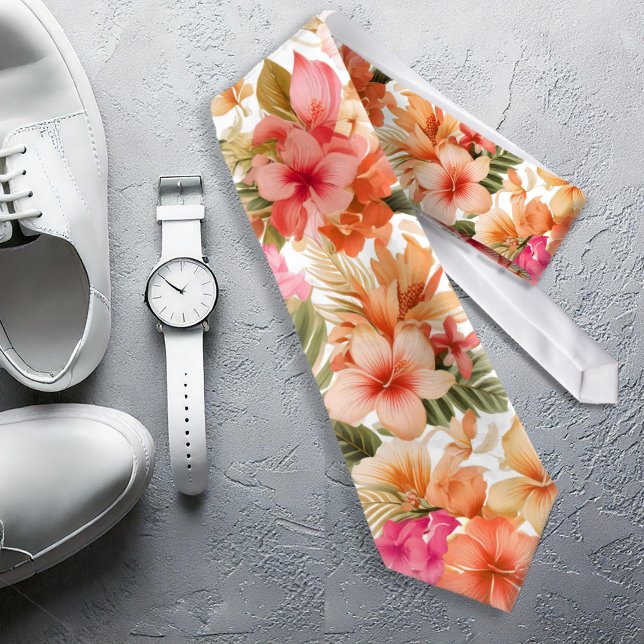 Gravata Padrão Floral Havaiano Colorido ID1092 (Criador carregado)